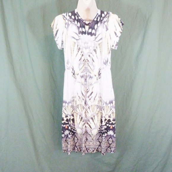Apt 9 Dress Sz Small Geometric V Neck Beaded Midi - Picture 7 of 12